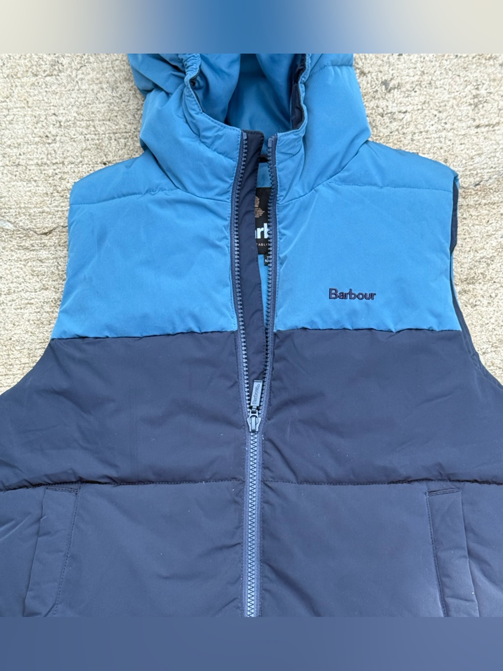 Like New Barbour Navy & Bright Blue Kids Puffer Vest